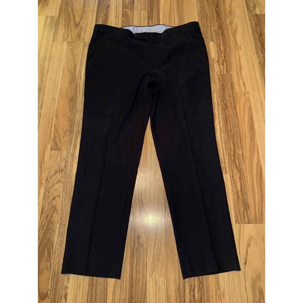Faconnable Navy Blue Pleated Dress Pants Slacks Men's Sz 52 Ribbed Khaki Cotton